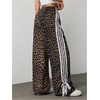 image:imageFloerns Womens Y2K Bow Striped Leopard Print Wide Leg PantsDark Brown