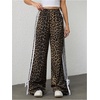 image:imageFloerns Womens Y2K Bow Striped Leopard Print Wide Leg PantsDark Brown