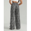 image:imageFloerns Womens Y2K Bow Striped Leopard Print Wide Leg PantsGrey