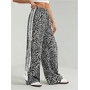 image:imageFloerns Womens Y2K Bow Striped Leopard Print Wide Leg PantsGrey