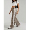 image:imageFloerns Womens Y2K Bow Striped Leopard Print Wide Leg PantsLight Brown