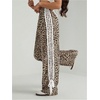 image:imageFloerns Womens Y2K Bow Striped Leopard Print Wide Leg PantsLight Brown