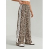 image:imageFloerns Womens Y2K Bow Striped Leopard Print Wide Leg PantsLight Brown