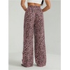 image:imageFloerns Womens Y2K Bow Striped Leopard Print Wide Leg PantsPink
