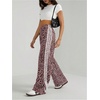 image:imageFloerns Womens Y2K Bow Striped Leopard Print Wide Leg PantsPink