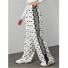 image:imageFloerns Womens Y2K Bow Striped Leopard Print Wide Leg PantsWhite