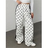 image:imageFloerns Womens Y2K Bow Striped Leopard Print Wide Leg PantsWhite