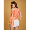 image:imageFloerns Womens Y2K Leopard Asymmetrical Neck T Shirt Sleeveless TopsOrange Multi