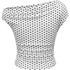 image:imageFloerns Womens Y2K Leopard Asymmetrical Neck T Shirt Sleeveless TopsWhite Polka Dots