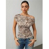 image:imageFloerns Womens Y2K Leopard Asymmetrical Neck T Shirt Sleeveless TopsZebra Brown