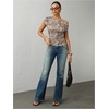 image:imageFloerns Womens Y2K Leopard Asymmetrical Neck T Shirt Sleeveless TopsZebra Brown