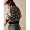 image:imageFloerns Womens Y2K Leopard Knit Cardigan Striped Long Sleeve Button Down Spring Casual SweatersBrown Multi