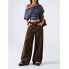 image:imageFloerns Womens Y2K Off The Shoulder Striped T Shirts Going Out TopsBlue