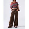image:imageFloerns Womens Y2K Off The Shoulder Striped T Shirts Going Out TopsRed