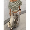 image:imageFloerns Womens Y2K Striped Off The Shoulder Tops Ruched Going Out T ShirtsLight Yellow Multi