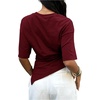 image:imageFloerns Womens Y2k Asymmetrical Tops Ruched Summer Going Out Short Sleeve T ShirtsBurgundy