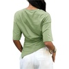 image:imageFloerns Womens Y2k Asymmetrical Tops Ruched Summer Going Out Short Sleeve T ShirtsGreen
