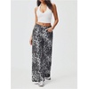 image:imageFloerns Womens Y2k Cheetah Wide Leg Jeans High Waisted Baggy Denim PantsBlack and Grey