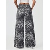 image:imageFloerns Womens Y2k Cheetah Wide Leg Jeans High Waisted Baggy Denim PantsBlack and Grey