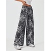 image:imageFloerns Womens Y2k Cheetah Wide Leg Jeans High Waisted Baggy Denim PantsBlack and Grey