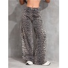 image:imageFloerns Womens Y2k Cheetah Wide Leg Jeans High Waisted Baggy Denim PantsBrown and Black