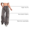 image:imageFloerns Womens Y2k Cheetah Wide Leg Jeans High Waisted Baggy Denim PantsBrown and Black