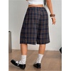 image:imageFloerns Womens Y2k Gingham Bermuda Shorts Low Rise Wide Leg Plaid Streetwear Baggy ShortsDark Blue