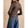 image:imageFloerns Womens Y2k Leopard Fitted T Shirts Casual Mock Neck Long Sleeve Fall Going Out TopsBrown