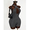 image:imageFloerns Womens Y2k Polka Dots Halter Romper Backless Cut Out Criss Cross Short Jumpsuit Rave OutfitsBlack Polka Dots
