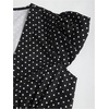 image:imageFloerns Womens Y2k Polka Dots Shirt Button Down V Neck Slim Fit Preppy TopBlack