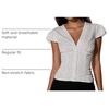 image:imageFloerns Womens Y2k Polka Dots Shirt Button Down V Neck Slim Fit Preppy TopBlack and White