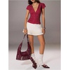 image:imageFloerns Womens Y2k Polka Dots Shirt Button Down V Neck Slim Fit Preppy TopRed and White