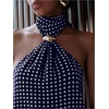 image:imageFloerns Womens Y2k Sleeveless Polka Dots Halter Tops Open Back Going Out Tank TopsDark Blue