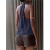 image:imageFloerns Womens Y2k Sleeveless Polka Dots Halter Tops Open Back Going Out Tank TopsDark Blue