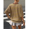 image:imageFloerns Womens Y2k Striped Short Sleeve Crewneck Oversized T ShirtsYellow