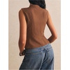 image:imageFloerns Womens Y2k Striped Zipper Tank Tops Napoleon Jacket Dressy BlousesRust Brown