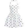 image:imageFloerns Girls Cute Polka Dots Dress Halter Neck Sleeveless Ruffle A Line Summer DressesBlack and White