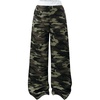 image:imageFloerns Girls Leopard Print Patched Drawstring Waist Wide Leg Y2k PantsDeep Green