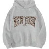 image:imageFloerns Girls Y2k Cheetah Print Hoodie Pullovers Long Sleeve Drop Shoulder SweatshirtLight Grey