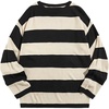 image:imageFloerns Men Striped Pullover Sweater Colorblock Crew Neck Knit Casual TopsBlack and Apricot