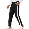 image:imageFloerns Mens Stretch Dress Pants Striped Side Work Business Suit PantsBlack