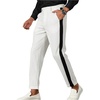image:imageFloerns Mens Stretch Dress Pants Striped Side Work Business Suit PantsWhite