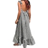 image:imageFloerns Women Gingham Summer Maxi Dress Beach Vacation Smock DressesBlack Gingham