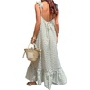 image:imageFloerns Women Gingham Summer Maxi Dress Beach Vacation Smock DressesGreen Gingham
