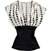 image:imageFloerns Womens Business Polka Dots Tops V Neck Colorblock Casual Work Tee ShirtsBlack