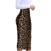 image:imageFloerns Womens Elegant Leopard Print Ruched Bodycon Pencil Long SkirtsBrown