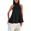 image:imageFloerns Womens Elegant Polka Dots Halter Tops Sleeveless Party Going Out Tank TopsBlack Polka Dots