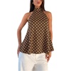 image:imageFloerns Womens Elegant Polka Dots Halter Tops Sleeveless Party Going Out Tank TopsBrown Polka Dots