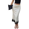 image:imageFloerns Womens Elegant Polka Dots Lace Midi Skirt Low Rise Going Out Party Satin SkirtsApricot
