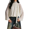 image:imageFloerns Womens Elegant Polka Dots Party Tops Dressy Casual Sheer BlousesApricot